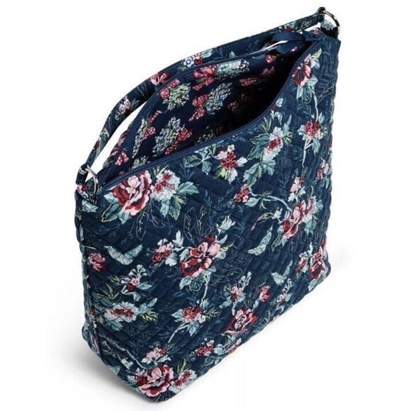 Vera Bradley Oversized Shoulder Hobo Bag Rose Toile Recycled Cotton - Picture 2 of 13